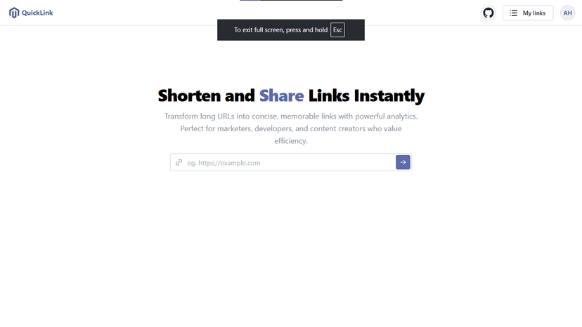 QuickLink – Modern URL Shortener preview